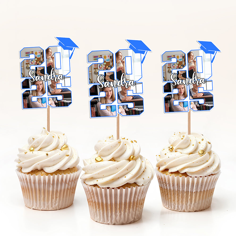 Custom Photo Graduation Ceremony Decoration Cupcake Toppers LM32 893243