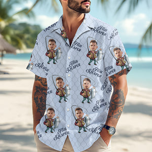 Custom Photo Fish Reaper Hawaiian Shirt Gift For Fishing Lovers HO82 894124