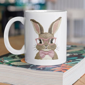 Easter Bunny With Pink Glass Retro White Mug LM32 893137