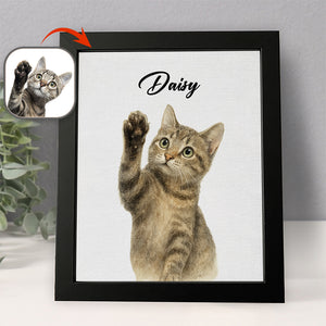 Custom Pet Portrait Photo With Watercolor Style Poster Picture Frame HO82 894208