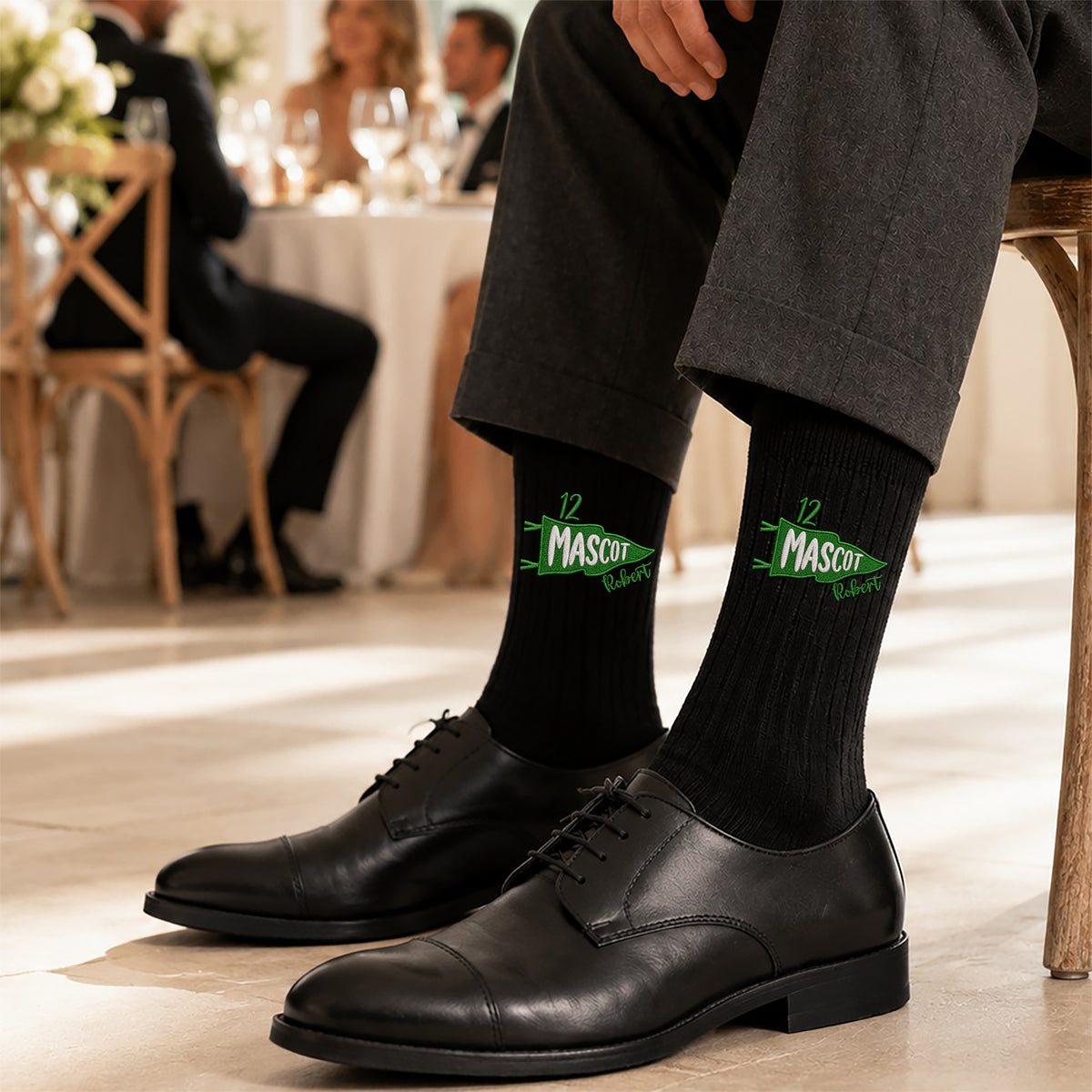 Personalized Mascot Embroidered Socks, Custom Name & Number School Spirit Socks, Team Mascot Gift for Students HO82 903480