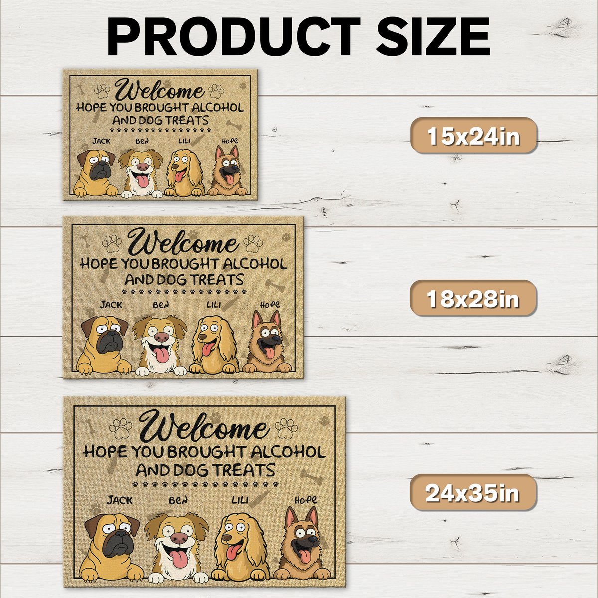 Brought Alcohol And Dog Treats Doormats Personalized Gift For Dog Lovers HO82 893684