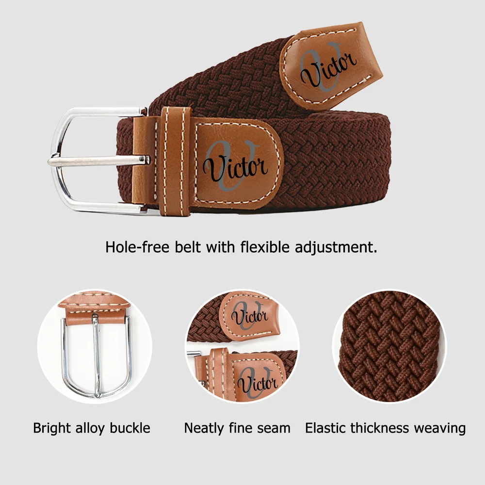 Custom Name Daily Wear Birthday Gift for Men Father Elastic Woven Belt TH10 898243