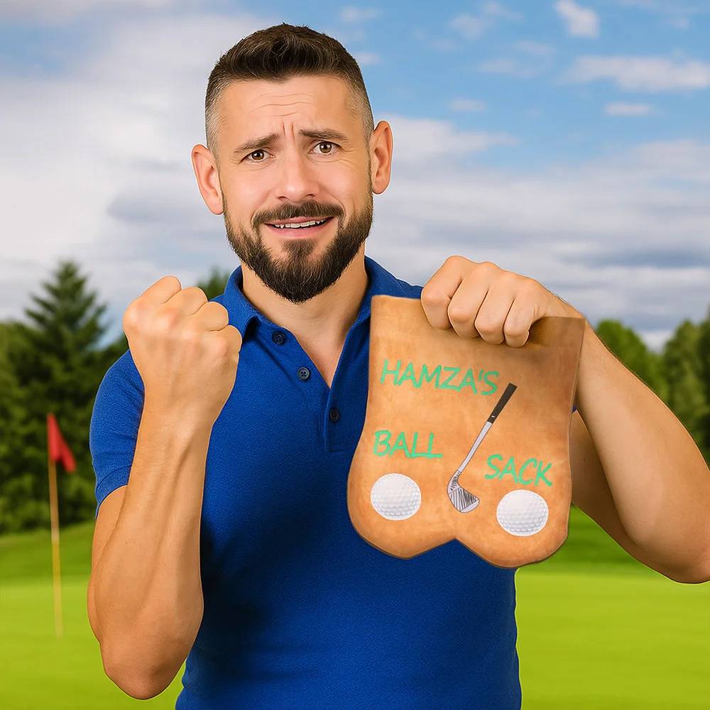 Personalised Funny Flannel Golf Ball Bag Sack with Custom Name Funny Golf Gift for Golf Lovers Men Father Husband HO82 900630