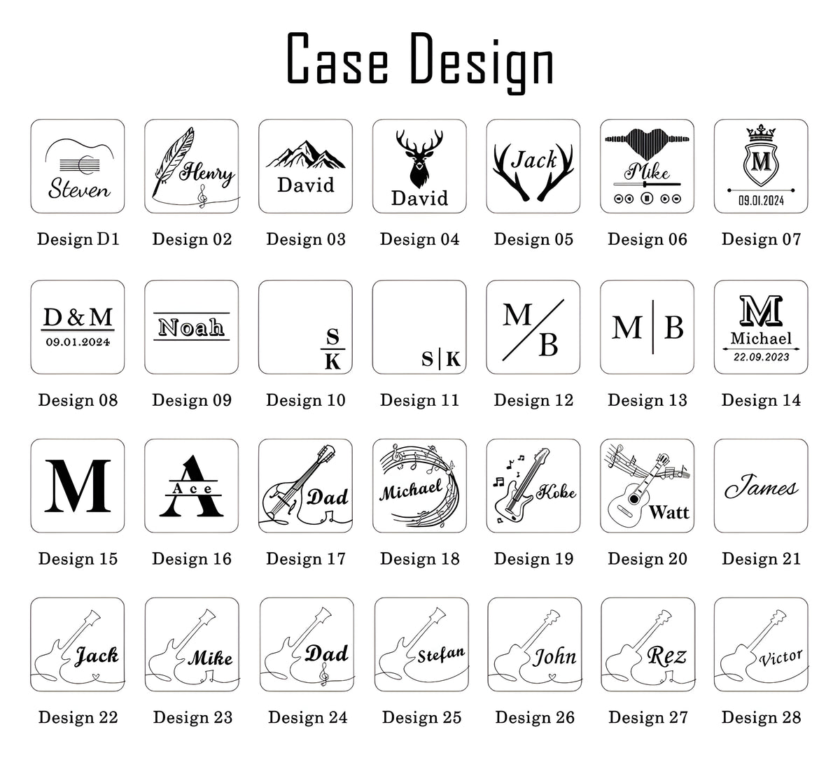 Personalized Gift Name And Icon Wooden Guitar Picks With Case, Box Guitar Player Gift LM32 897387