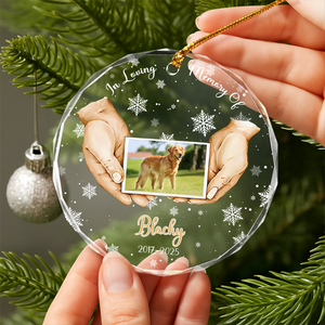 Custom Pet Photo Memorial Glass Ornament TH10 894999