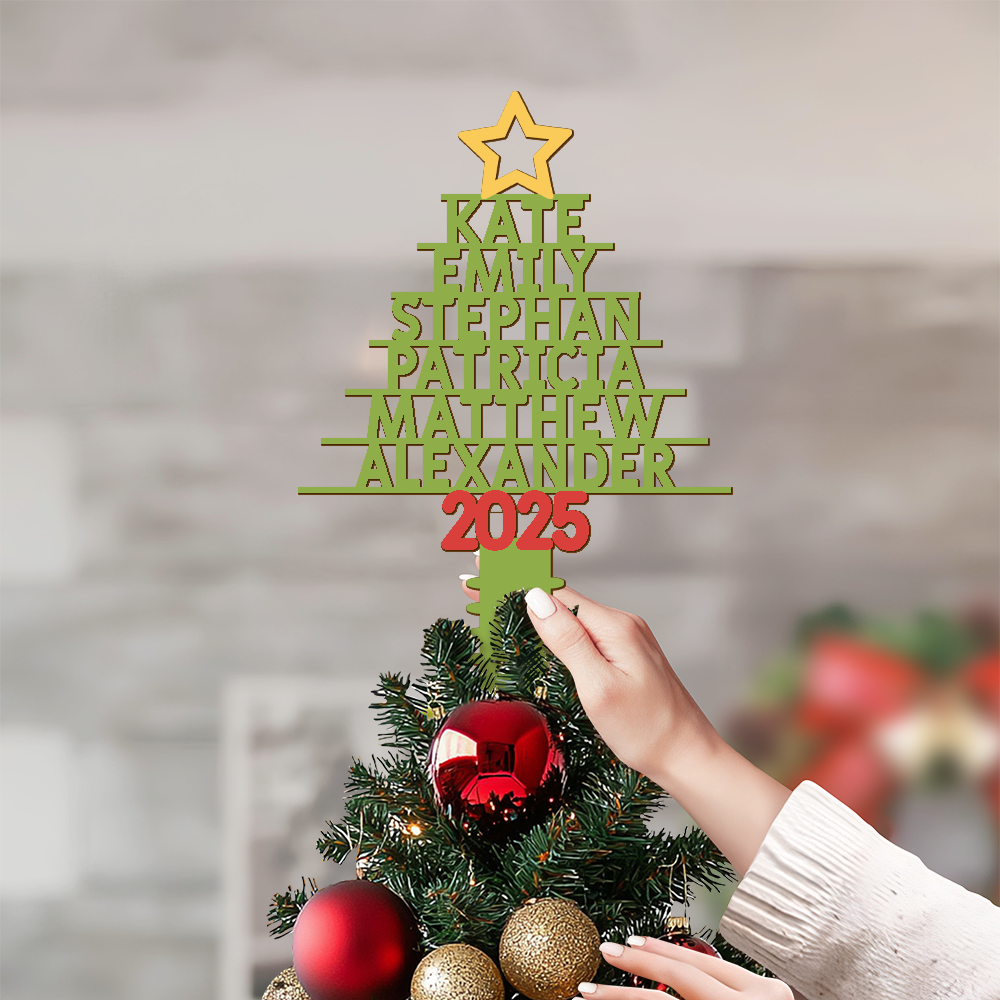 Custom Family Name Christmas Tree Topper For Christmas Holiday CH07 896852
