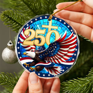 250 Years Of America Glass Ornament American Independence Day HA75 897808