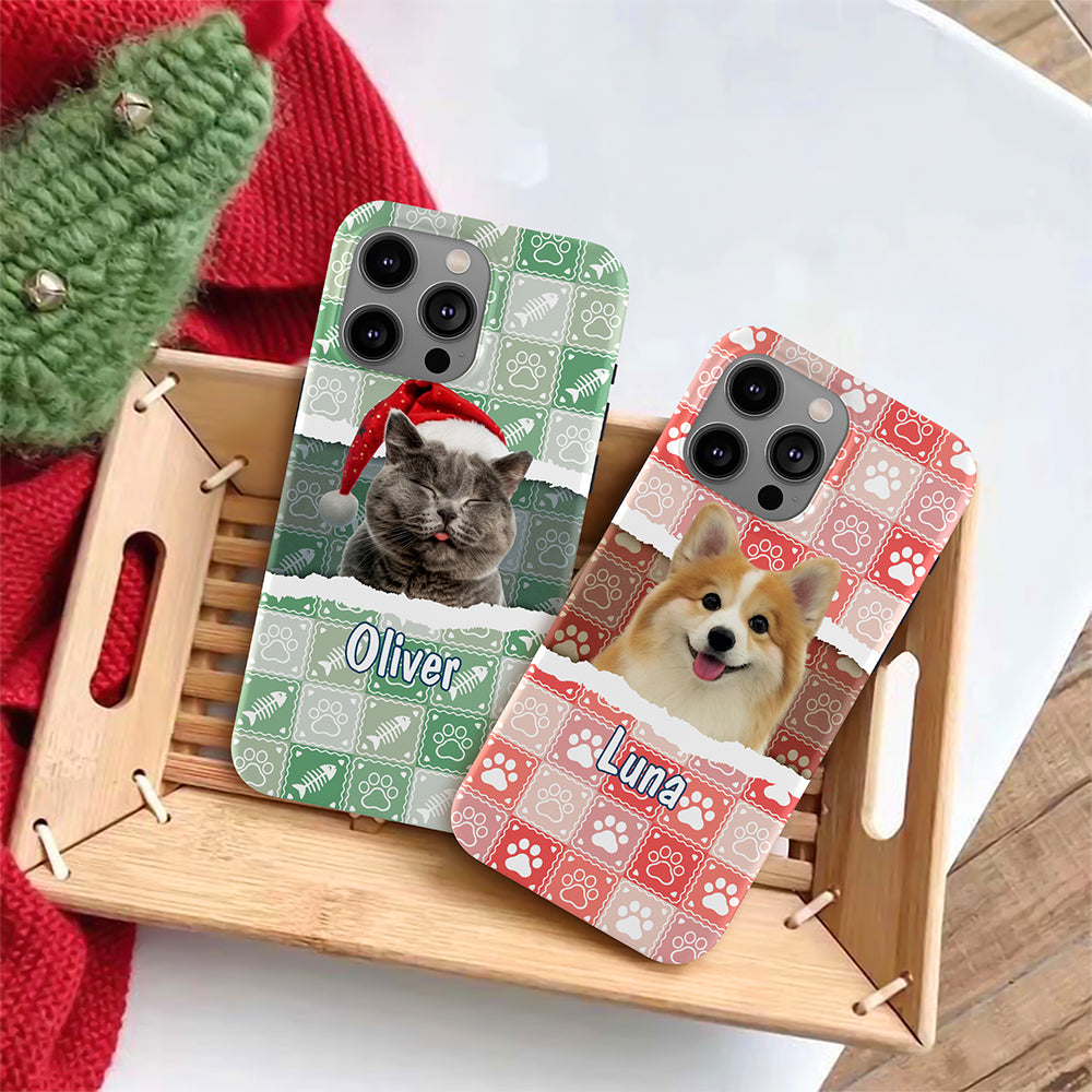 Custom Cute Dog Cat Photo Hide And Seek Paw Phone Case Gift LM32 895621