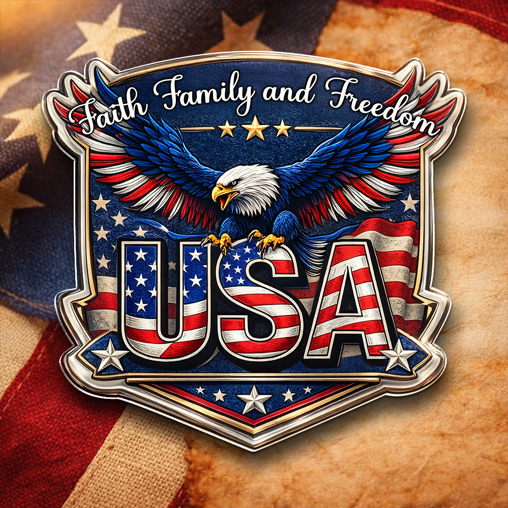 Faith, Family & Freedom 250th Anniversary of America Eagle Acrylic Pin CH07 911070