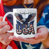 Faith, Family & Freedom 250 Years of America  Patriotic White Mug LM32 897359