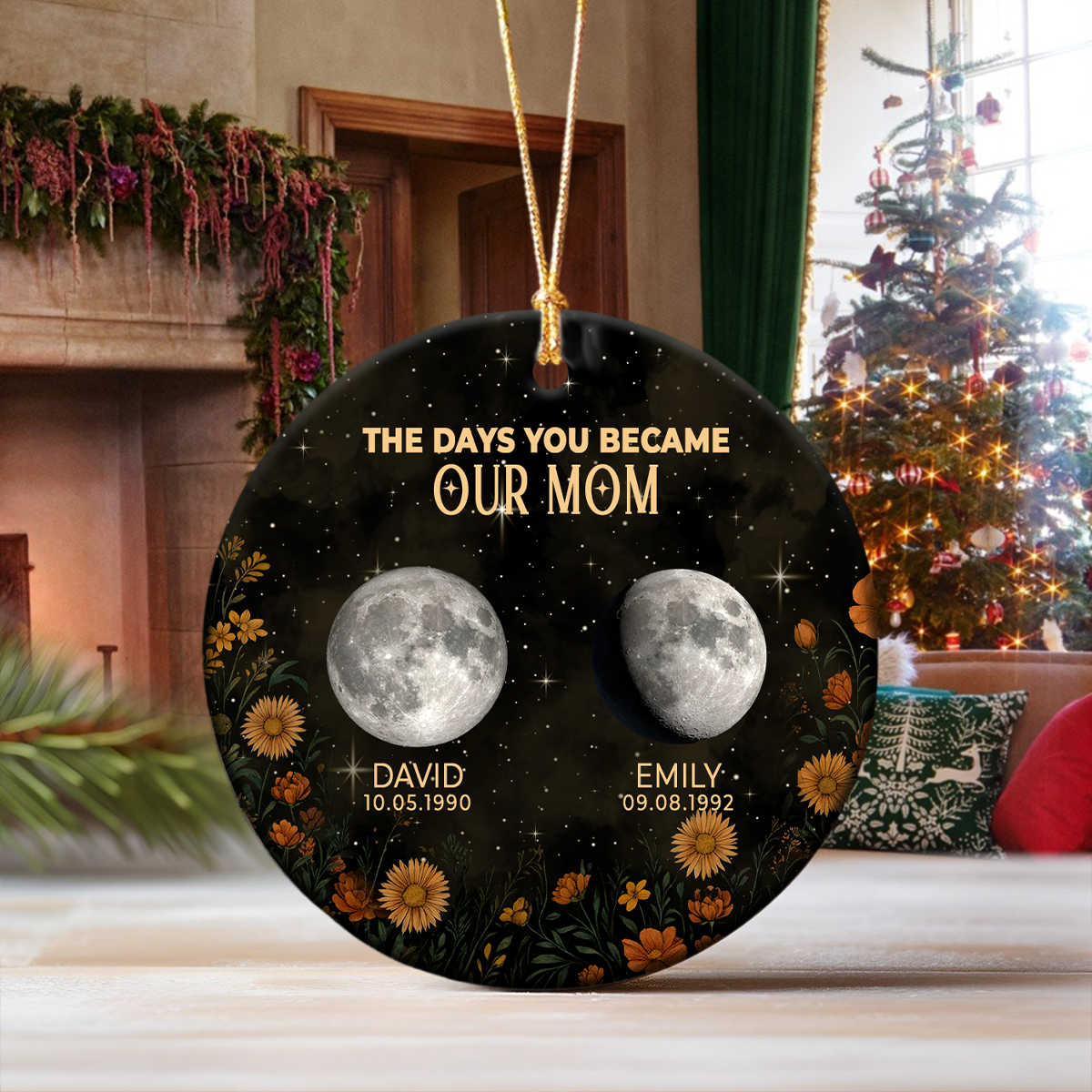 Personalized Birth Month The Day You Become Mom Ceramic Ornament LM32 895387