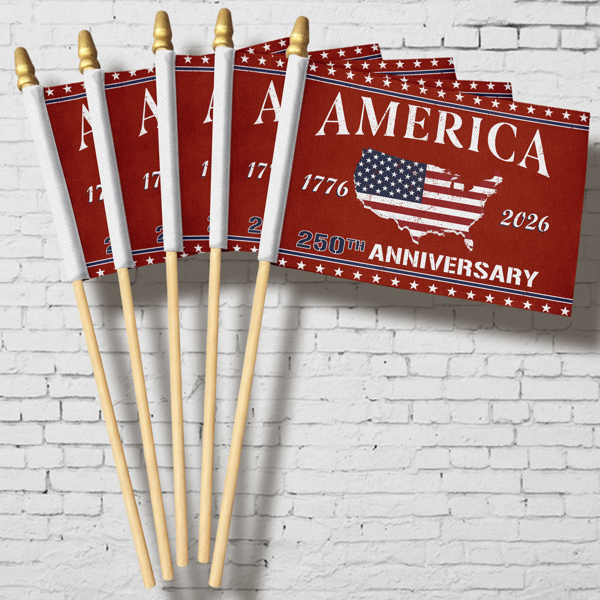 1776 - 2026 America 250th Anniversary Handheld Flag HA75 898850