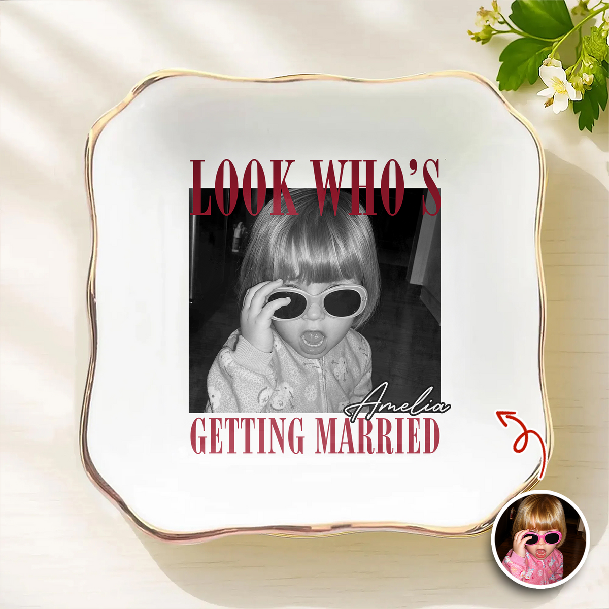 Custom Photo Look Who's Getting Married Jewelry Dish - Personalized Bachelorette Gift TH10 170563
