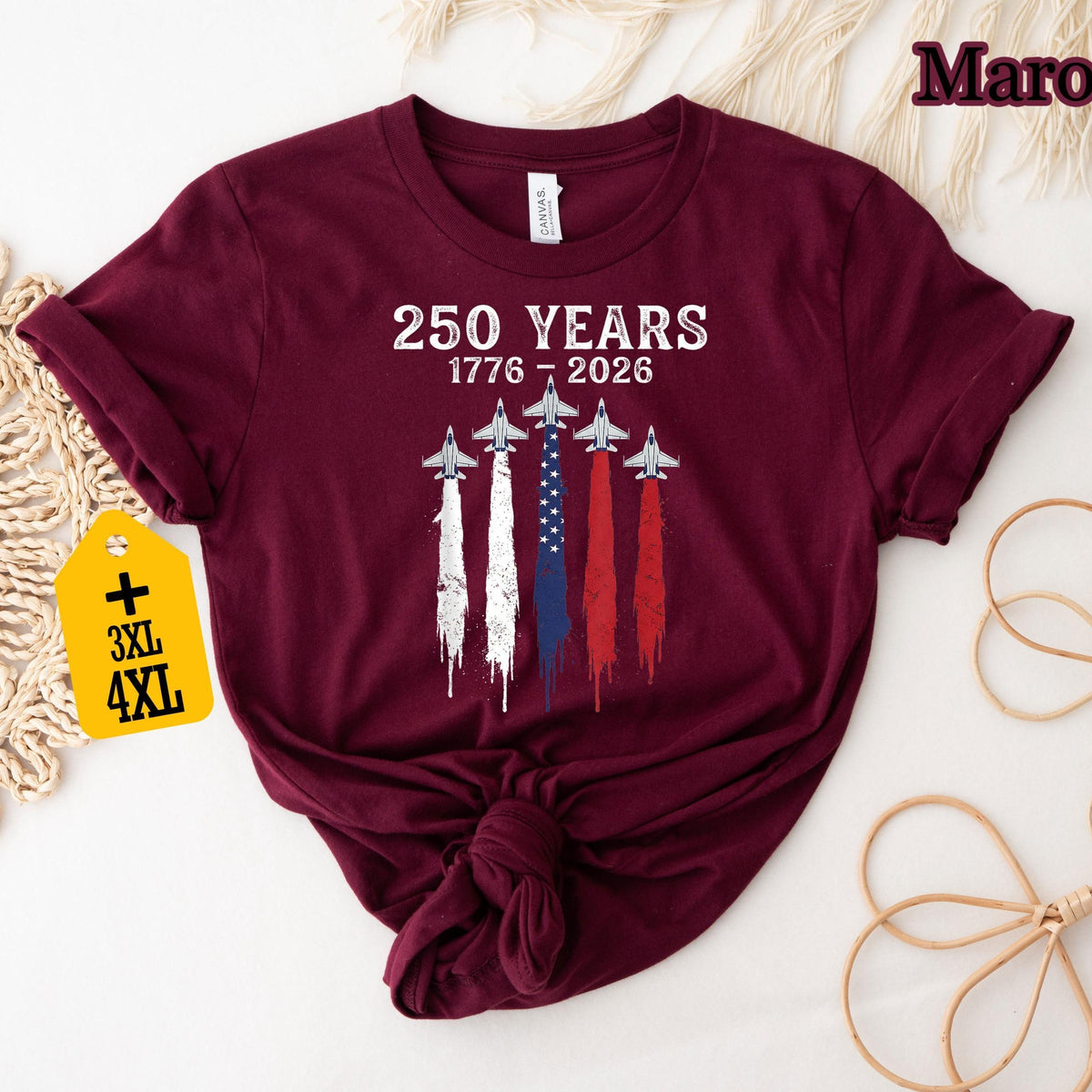 USA 250 Years Patriotic Jet Fighter Shirt, Independence Day Tee LM32 669047