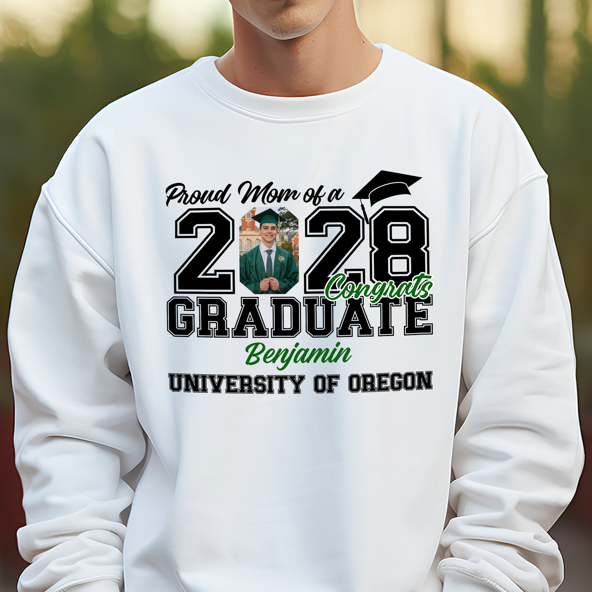 Custom Photo Proud Mom Dad - Family Of Senior Graduation Bright Shirt HA75 920474