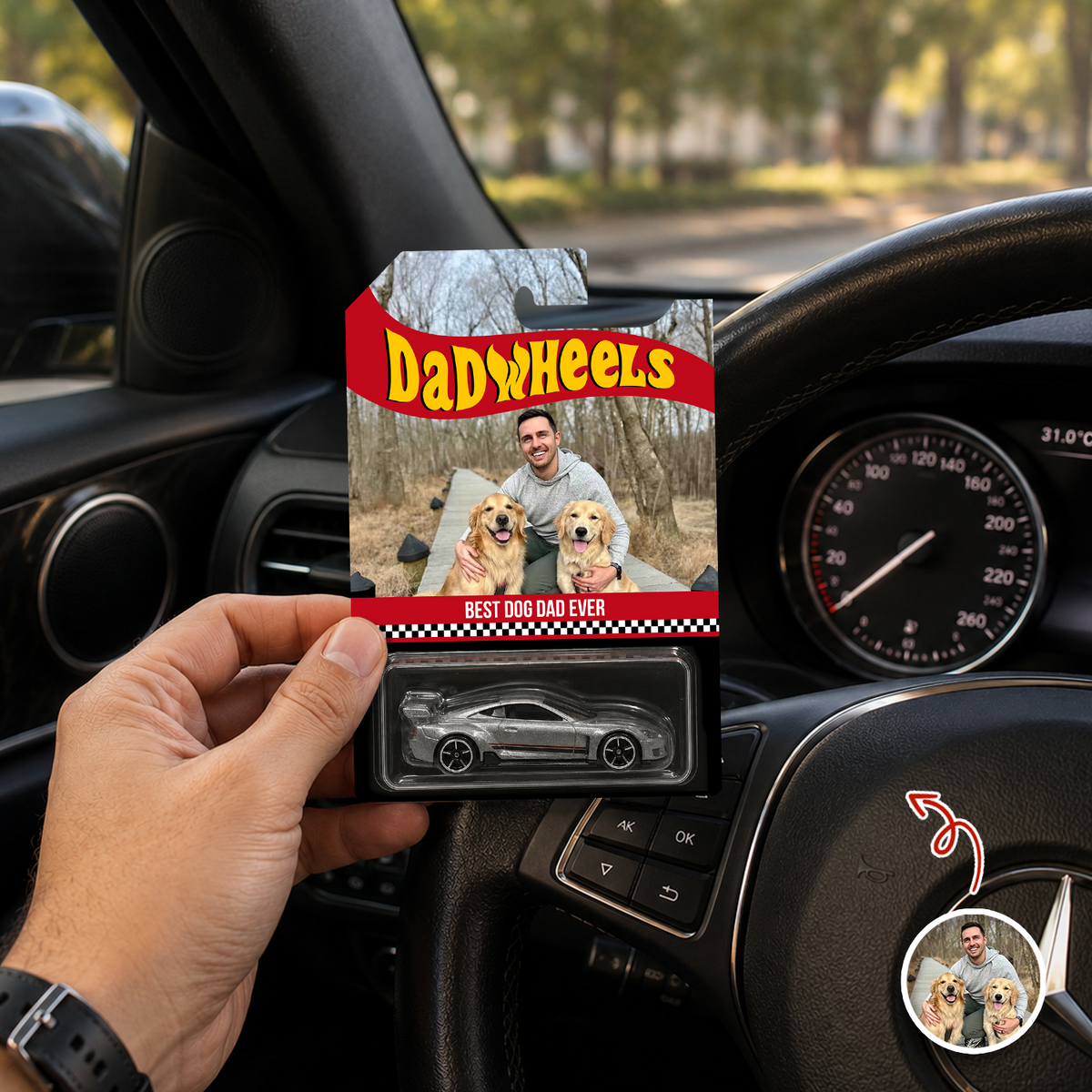 Custom Photo Best Dog Dad Ever Wheels Package, Customized Dadwheels CH07 911654