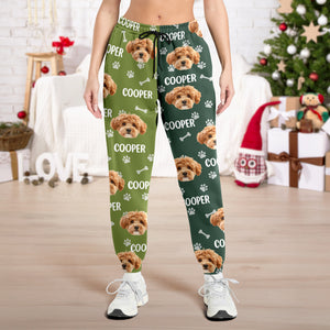 Custom Dog Face Photo Color Split Sweatpants Gift For Christmas HO82 900386