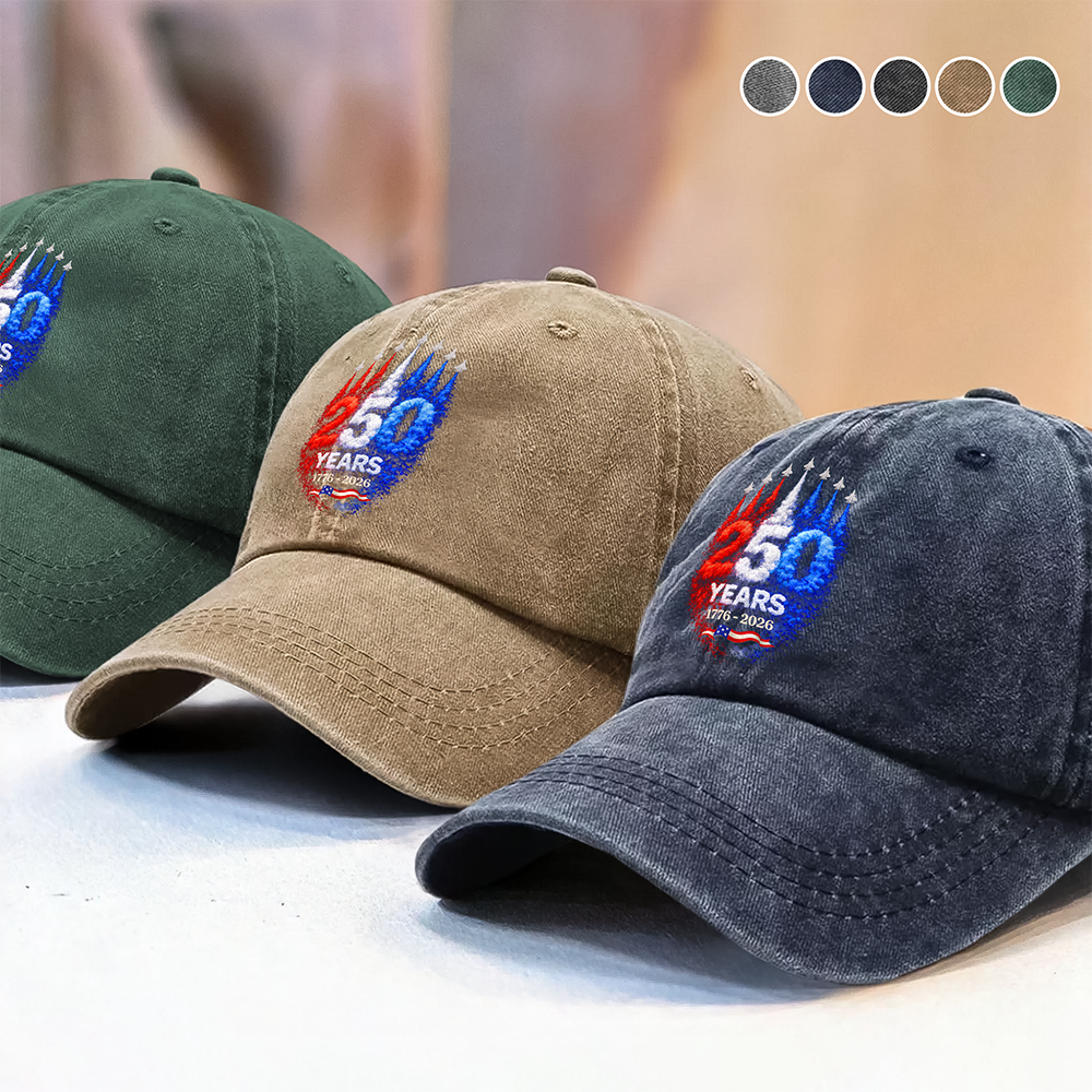 USA 250th Anniversary Rocket – America Rising Freedom Patriotic Washed Denim Baseball Cap LM32 899381