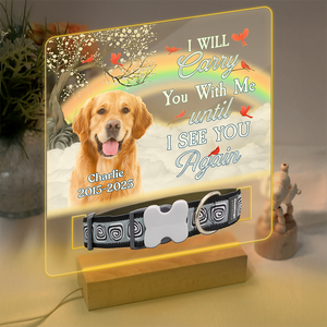 One By My Side Forever In My Heart Custom Dog Cat Memorial Photo Acrylic Collar Frame CH07 896088
