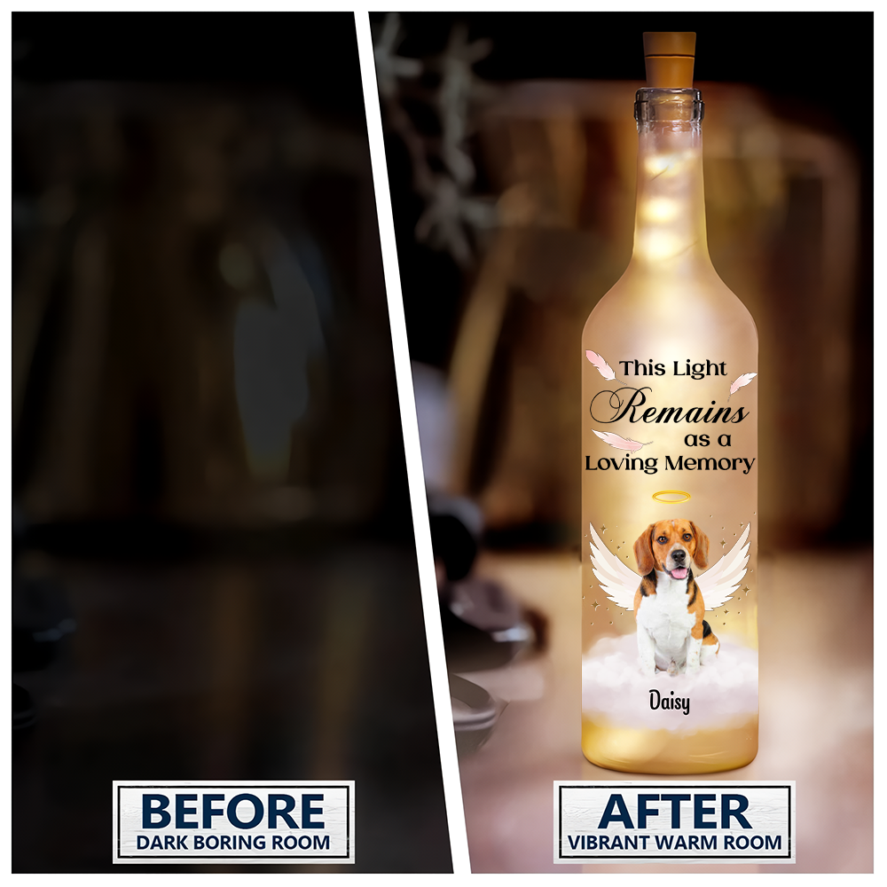 Custom Photo Pets Make Our Lives Whole Bottle Lamp LM32 893221