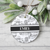 Custom Name Vintage Toile De Jouy Design - Personalized Ceramic Ornament TH10 894827