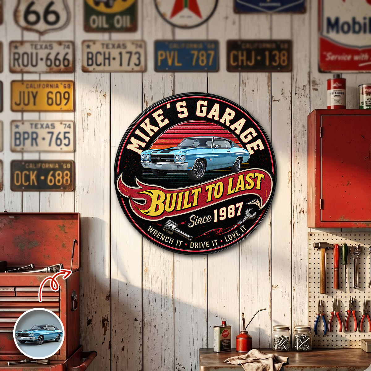 Personalized Built To Last Since Year Car Garaga Metal Sign CH07 911792