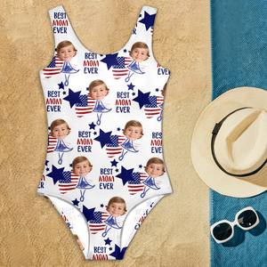 Custom Dog Photo Best Mom Ever Swimsuit Summer Vibes LM32 893675