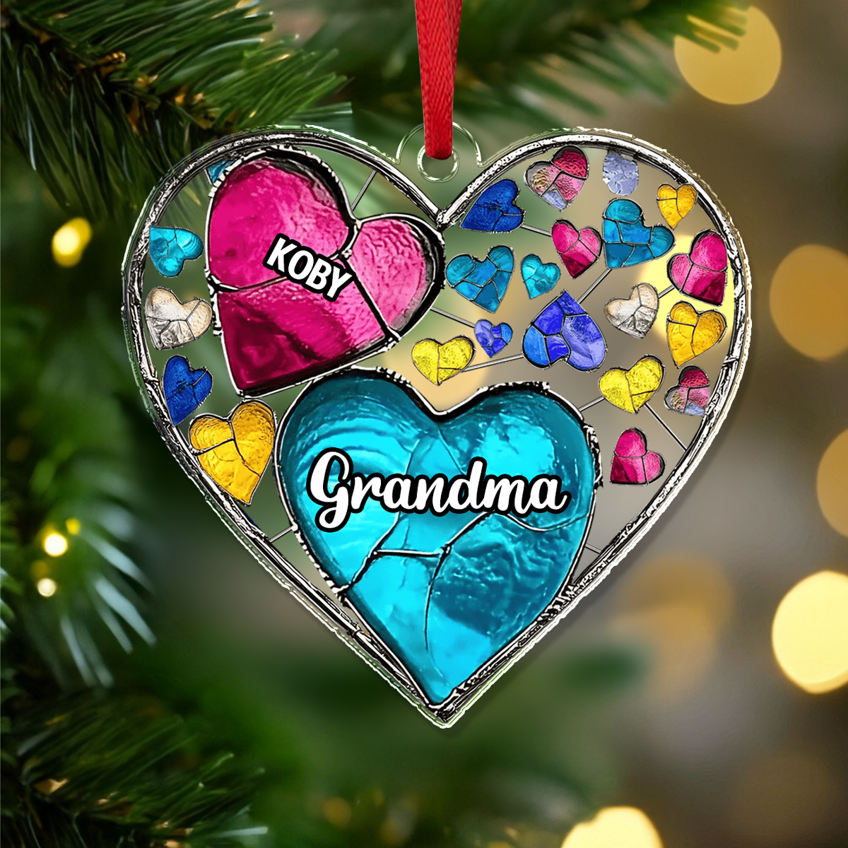 Personalized Custom Name Grandma And Kids Acrylic Ornament TH10 896075
