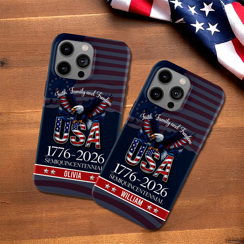 Custom Name Faith, Family & Freedom America 250 Years Patriotic Phone Case TH10 898613