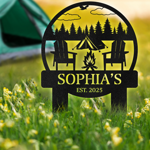 Custom Name On Camping Garden Stake TH10 894225