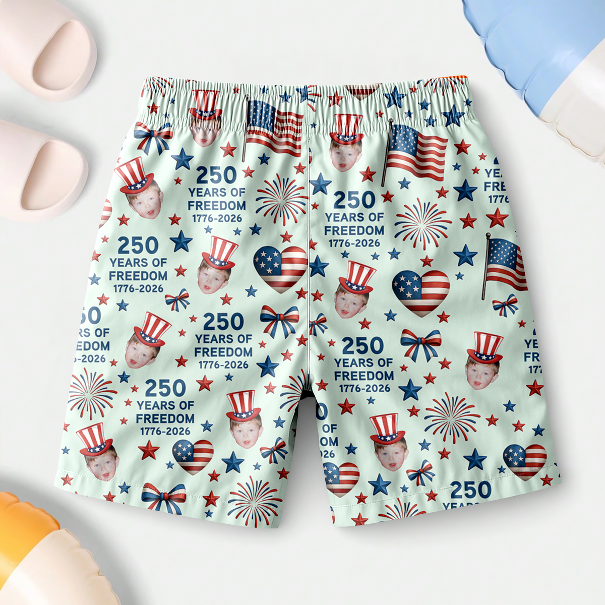 Custom Photo 250 Years Of Freedom 1776-2026 Beach Shorts HO82 902734