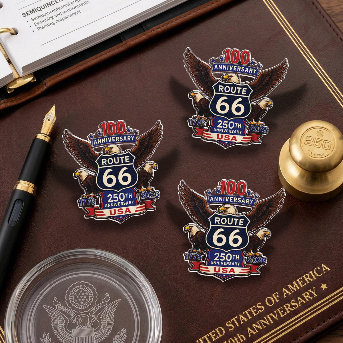 100 Years Of Route 66 And 250 Years Of USA Acrylic Pin HA75 920948