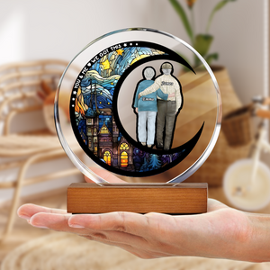 I Want To Grow Old With You Couple Personalized Round Acrylic Frame Block TH10 894059