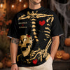 Skeleton Couple Love 3D AOP Shirt, Romantic Skull Skeleton Shirt, Cute Horror Couple Gift, Matching Couple Gift HO82 903520