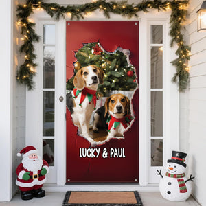 Custom Dog Photo Christmas Door Cover Gift For Dog Lovers TH10 896567