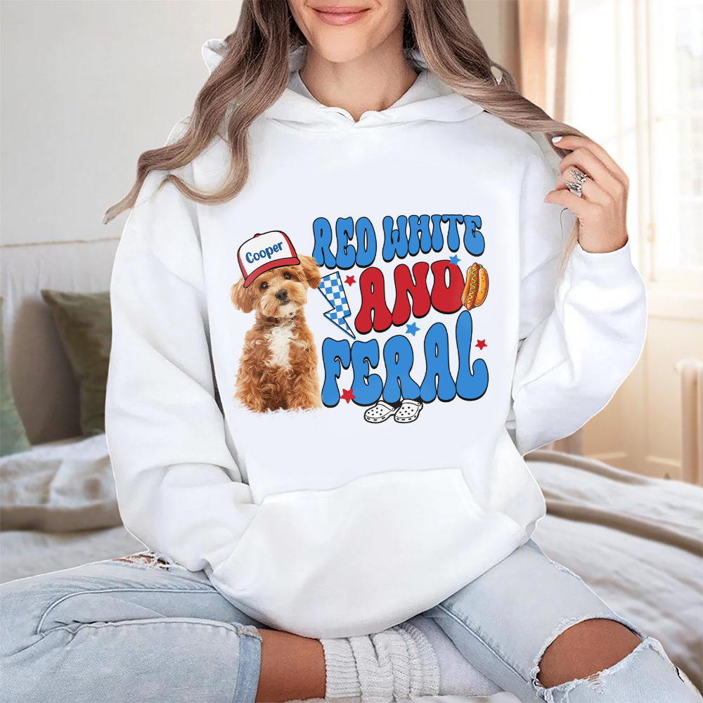 Custom Dog Cat Photo Red White And Feral Independence Day Bright Shirt LM32 893655