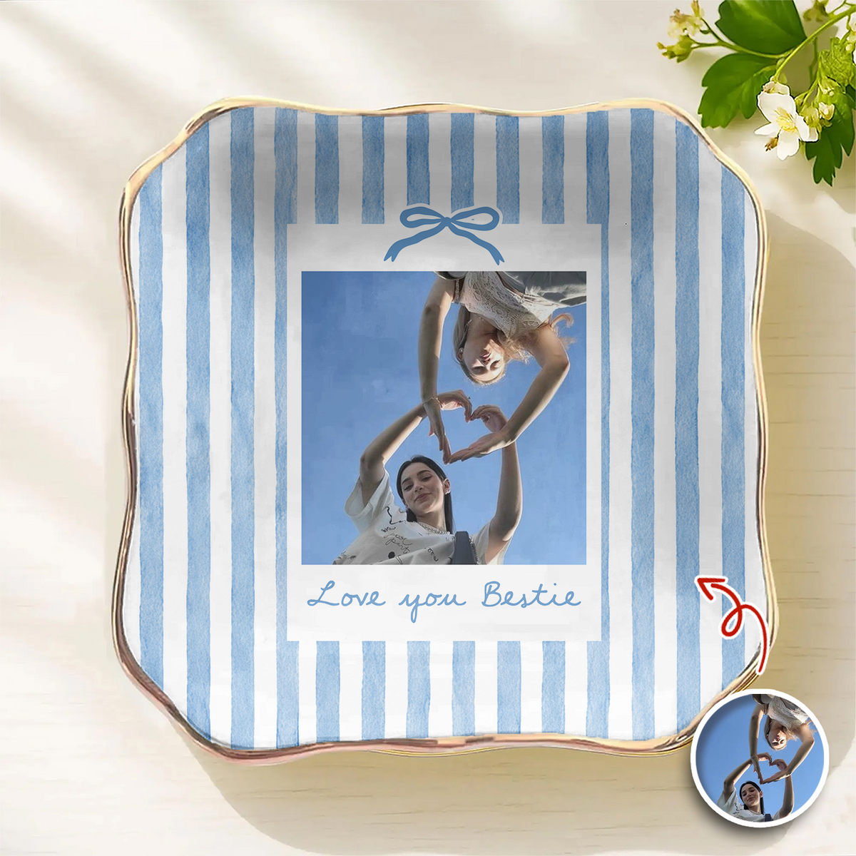 Personalized Bestie Photo Love You Bestie Ring Dish, Birthday Gifts For Bestie TH10 170459
