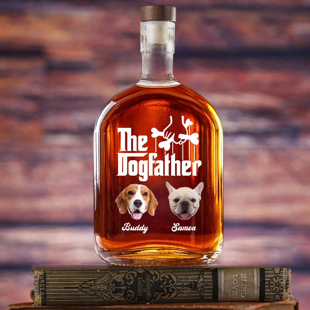 Custom Dog Photo The DogFather Whiskey Bottle For Dog Dad CH07 895970