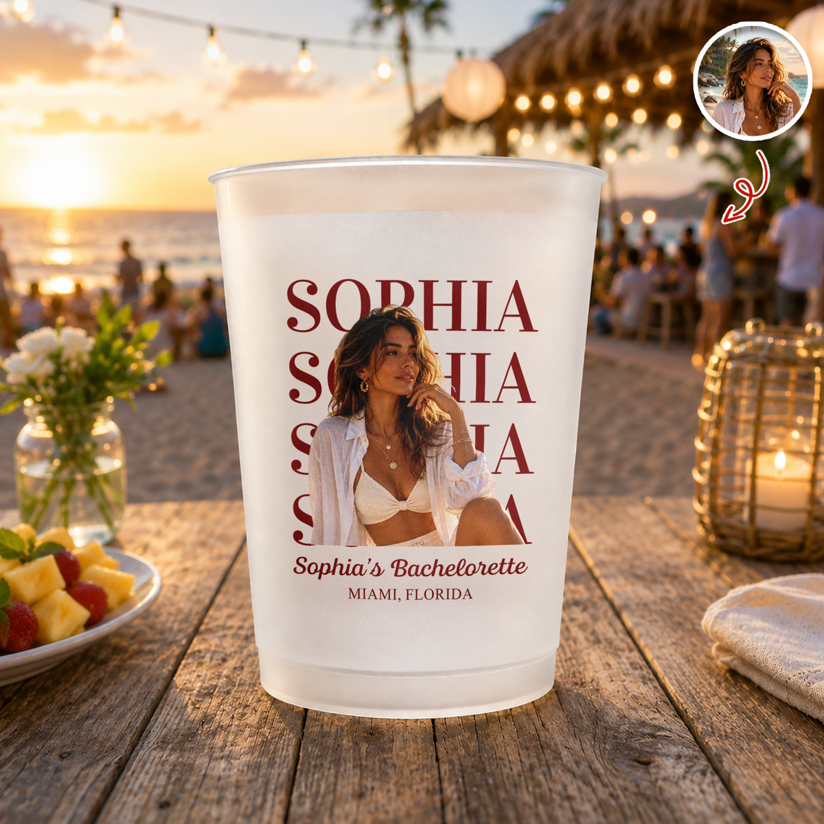 Personalized Photo Bachelorette Cup – Custom Frosted Party Cup, Bridal Shower Gift & Party Favor TH10 170549
