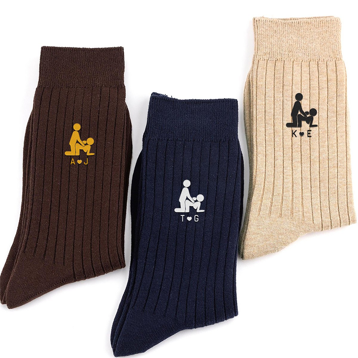 Personalized Funny Couple Embroidered Socks, Romantic Gift for Husband & Boyfriend HO82 903390