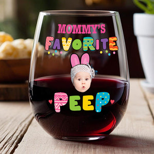 Custom Photo Favorite Peep For Easter Day Wine Glass TH10 892443