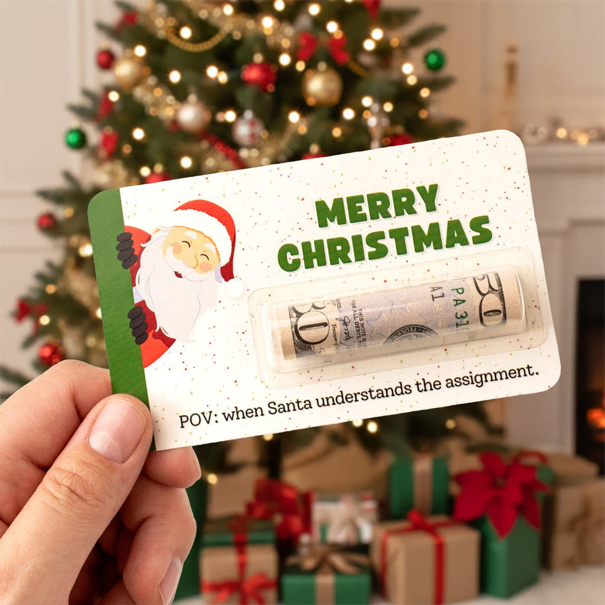 Personalized Funny Gift Merry Christmas Money Holder Card HO82 900542