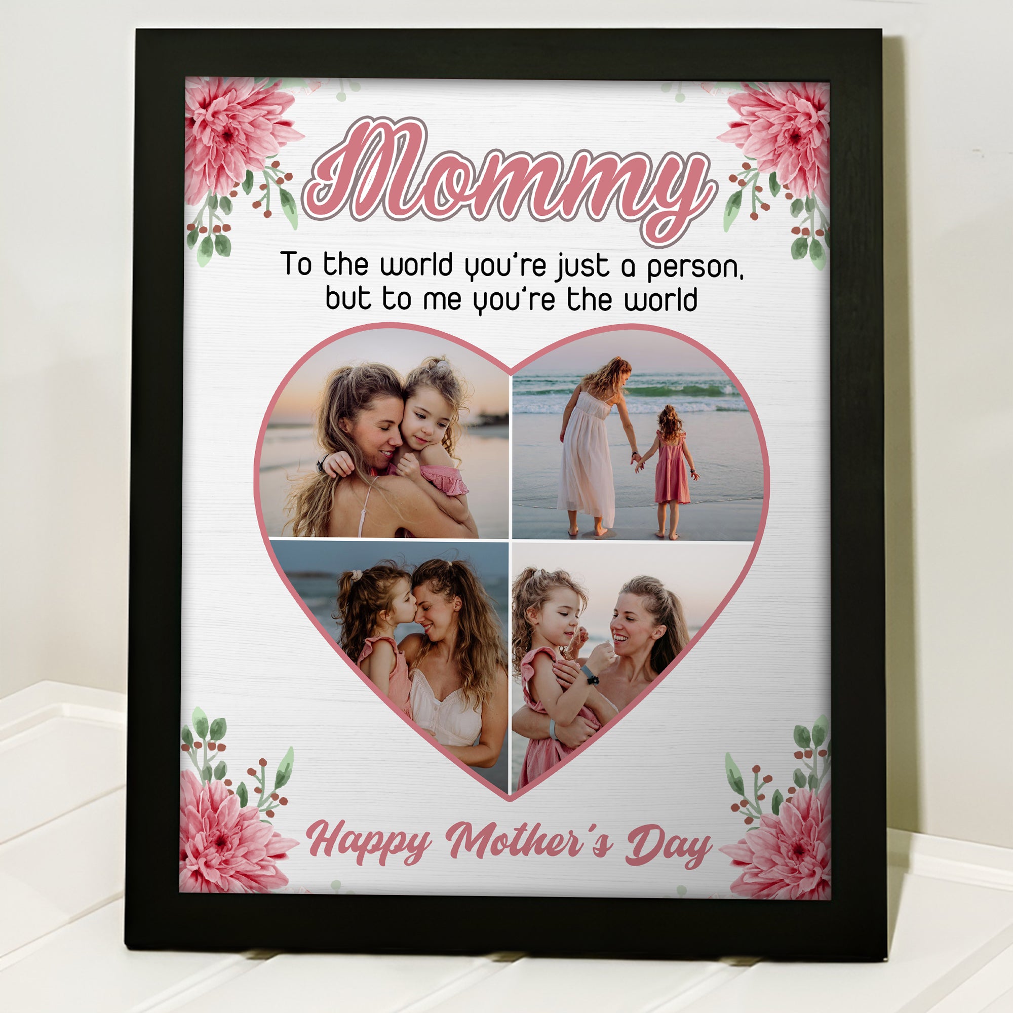 Cutom Photo Mom, To Me You're The Wold Personalized Picture Frame Gift For Mom Grandma CH07 895256