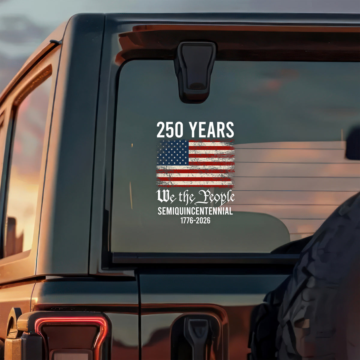 250th Anniversary USA Flag Patriotic 4th of July We The People 1776 Car Window Decal Sticker CH07 910110