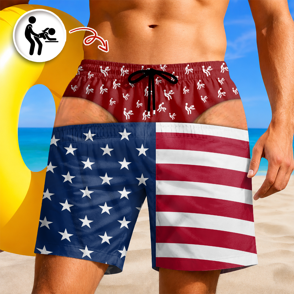 Personalized Funny Adult Swim Trunks Fake Underwear Beach Short CH07 180378