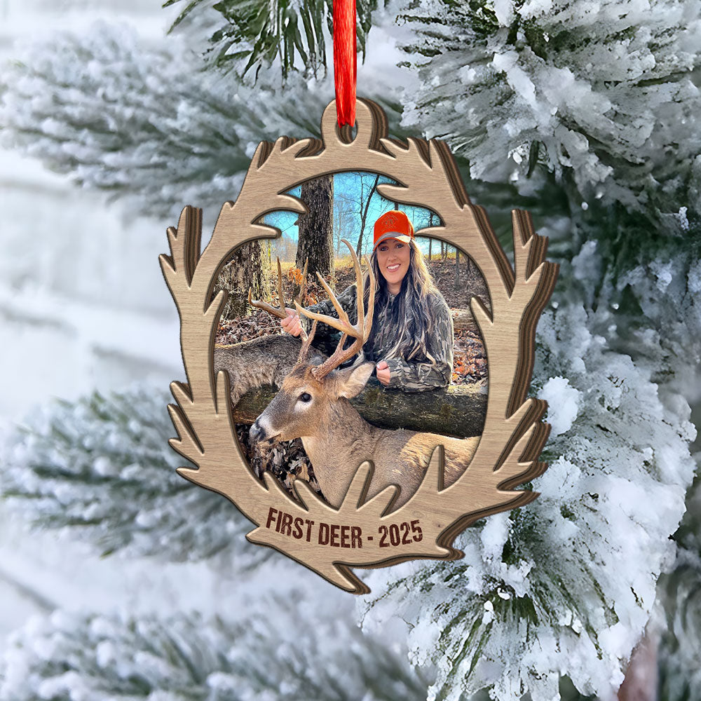 Custom Photo First Deer 2 Layer Wooden Ornament For Hunting Lovers HA75 898398