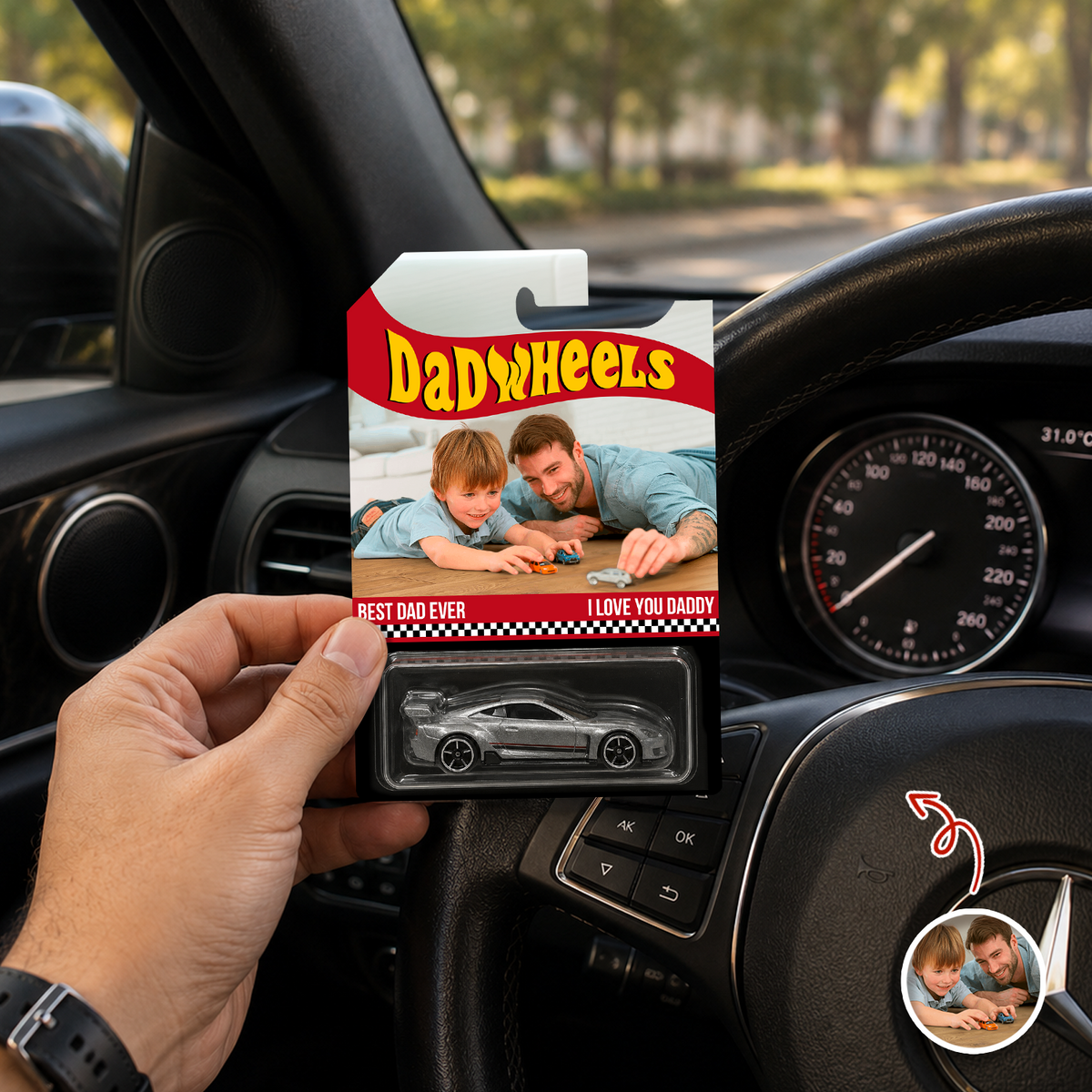 Custom Photo Best Dad Ever Wheels Package, Customized Dadwheels CH07 911658