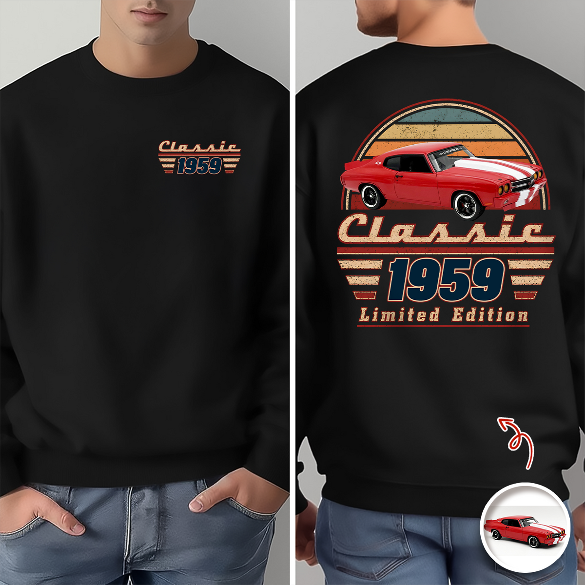 Custom Car Photo Classic Limited Edition Front & Back Dark Shirt – Personalized Birthday Gift For Dad, Grandpa & Family HO82 902940