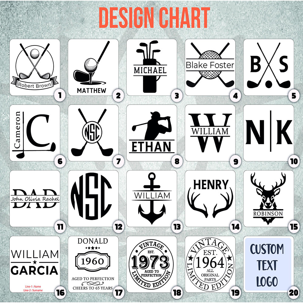 Personalized 20oz Insulated Dimpled Golf Tumbler, Custom Laser Engraved Golf Cup, White Golf Tumbler, Gift for Golf Lovers LM32 897597